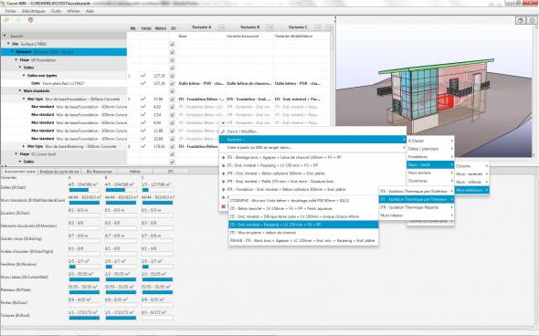 Associer BIM et élements constructifs via le menu contextuel