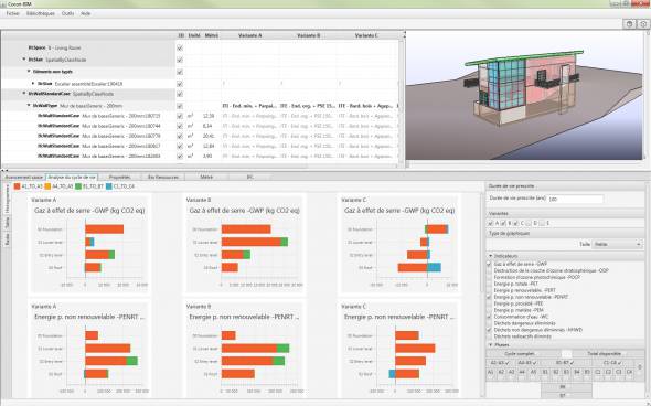 Manipulation simultanée de un ou plusieurs bâtiments (échelle de l’ilôt urbain ou du quartier par exemple) . Comparaison de variantes de bâtiments. Gestion des opérations en neuf ou en réhabilitation. Comparaison de matériaux de construction du point de vue thermique et environnemental. Création, étude et comparaison d’éléments constructifs (parois, élements structurels, etc.)